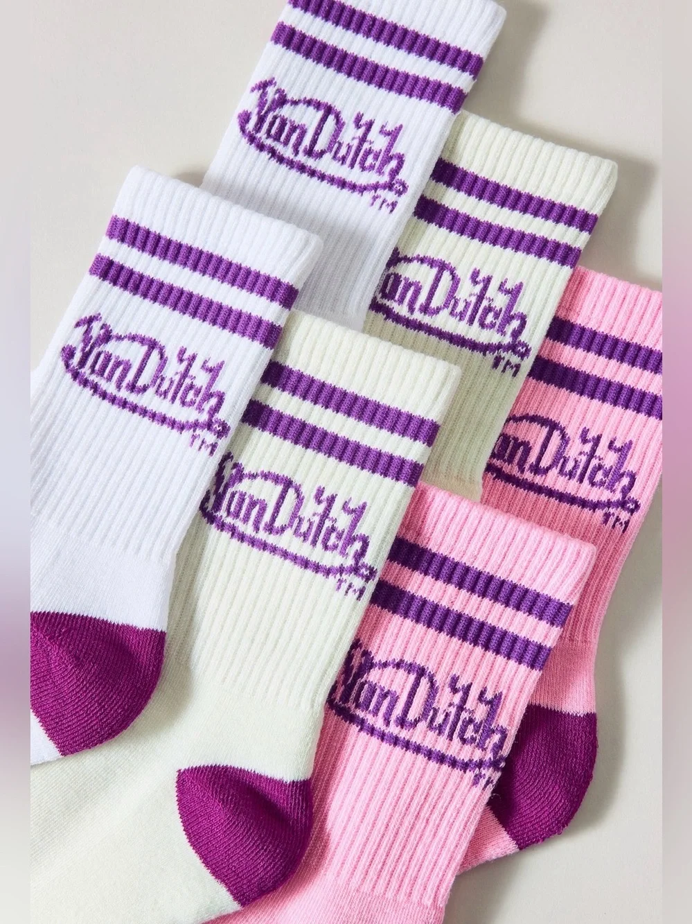 Von Dutch Logo Crew Socks - 3 Pack